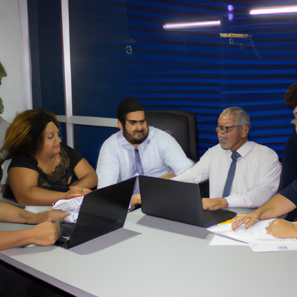 Equipe profissional de corretores em reunião de negócios